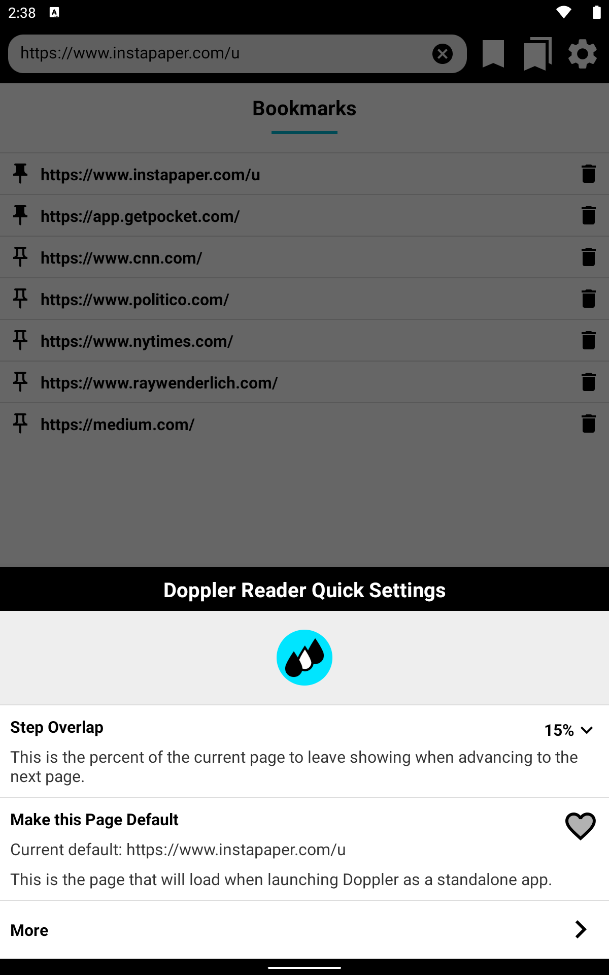 Screenshot showing Quick Settings